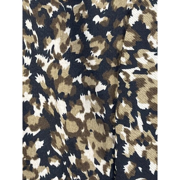 SHEIN Dress Women Short Sleeve Mini Ruffle V Neck Wrap Style Black Brown 12 Boho - Picture 13 of 13